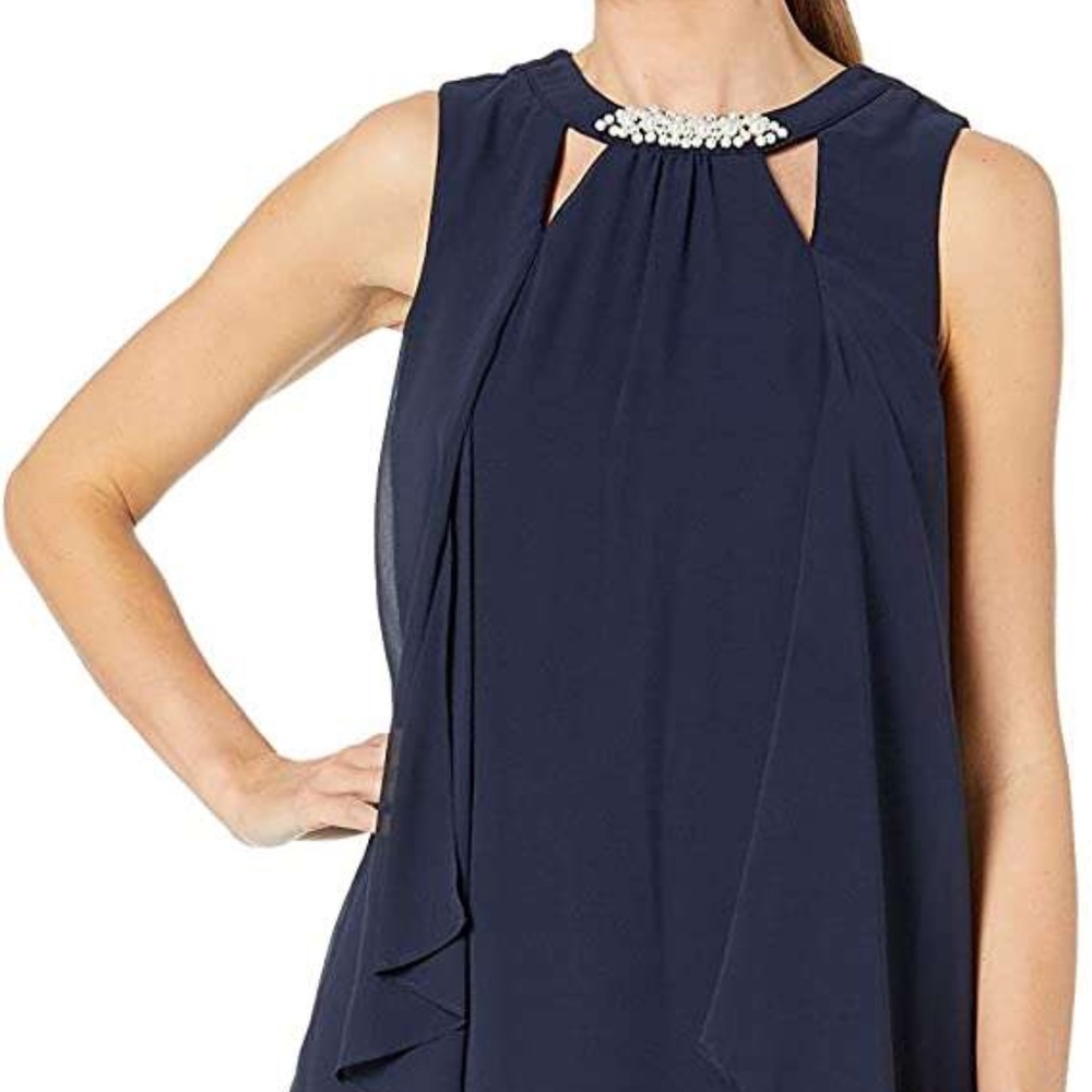 S.L. Fashions Women's Sleeveless Cutout Pearl Neck Dress Size 8